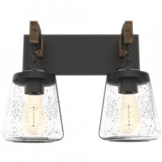 Απλίκα Τοίχου 2xE27 230V Ματ Μαύρο με Ξύλο 955PAOLA2W/BL